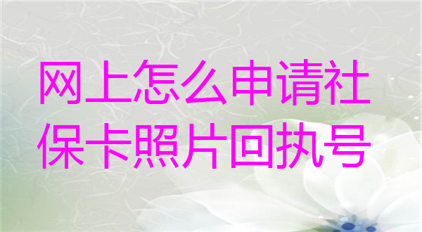 网上怎么申请社保卡照片回执？