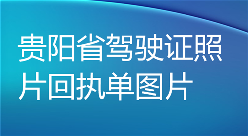 贵阳省驾驶证照片回执单图片