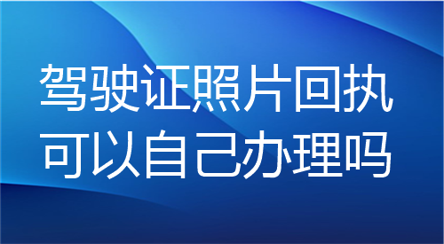 驾驶证照片回执可以自己办理吗