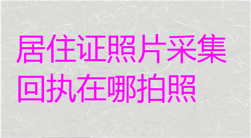 居住证照片采集回执在哪拍照？
