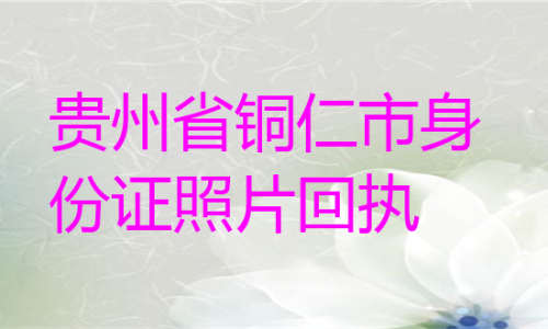贵州省铜仁市身份证照片回执