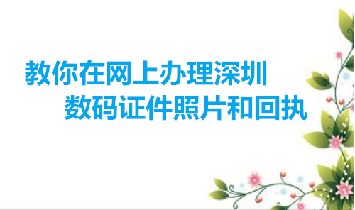 教你在网上办理深圳数码证件照片和回执