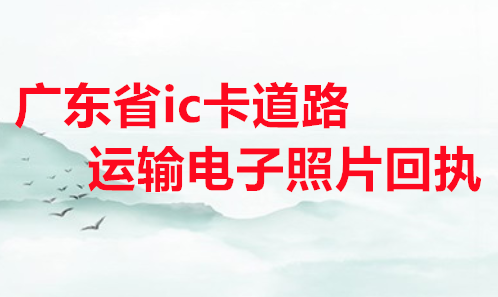 广东省IC卡道路运输电子照片回执