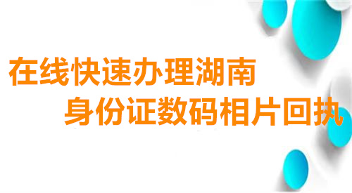 在线快速办理湖南省身份证数码相片回执