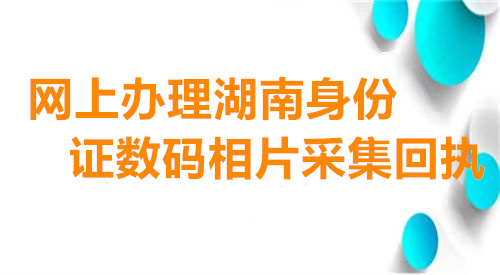 网上办理湖南省身份证数码相片采集回执