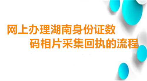 网上办理湖南省身份证数码相片采集回执的流程