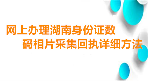 网上办理湖南省身份证数码相片采集回执的详细方法