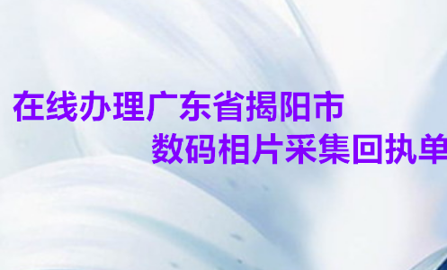 在线办理广东省揭阳市身份证数码相片采集回执单