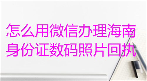 怎么用微信办理海南身份证数码照片回执