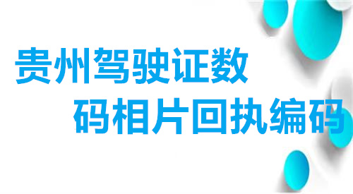 贵州驾驶证相片回执编码