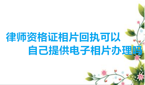 律师资格证相片回执可以自己通过电子相片办理吗