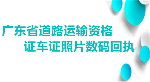 广东省道路运输资格证车证照片数码回执