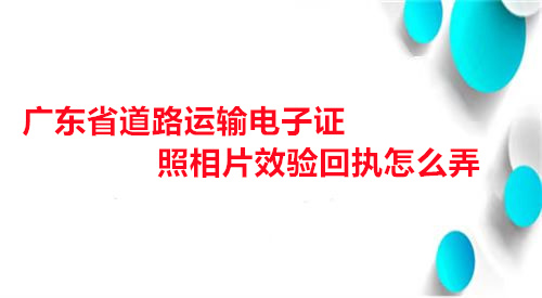 广东省道路运输电子照相相片效验回执怎么弄