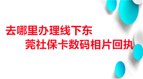去哪里办理线下东莞社保卡数码相片回执