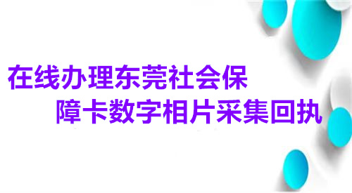 在线办理东莞社会保障卡数字相片采集回执