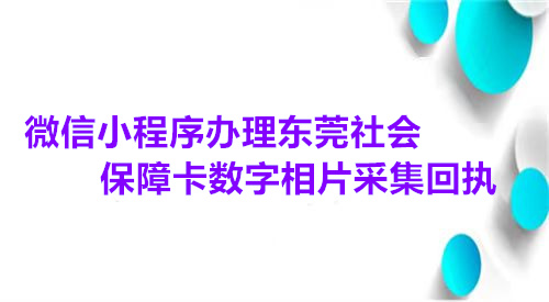 微信小程序办理东莞社会保障卡数字相片采集回执