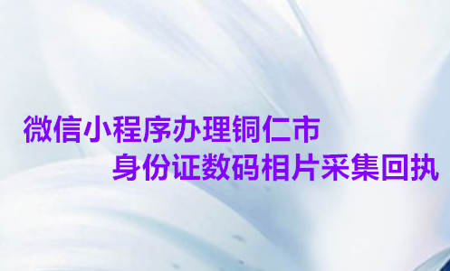微信小程序办理铜仁市身份证数码相片采集回执