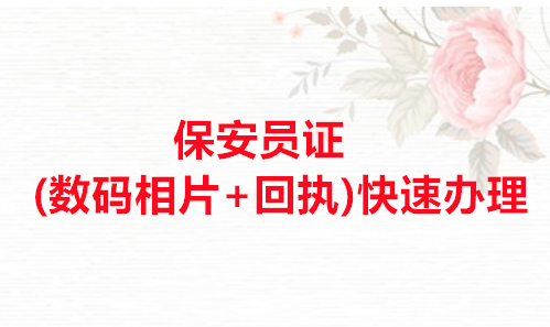 保安员证（数码相片+回执）快速办理