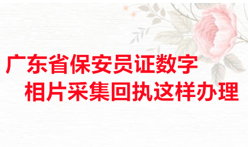 广东省保安员证数字想采集回执这样办理