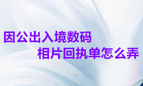 因公出入境数码相片回执单怎么弄？