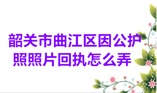 韶关市曲江区因公护照照片回执怎么弄？