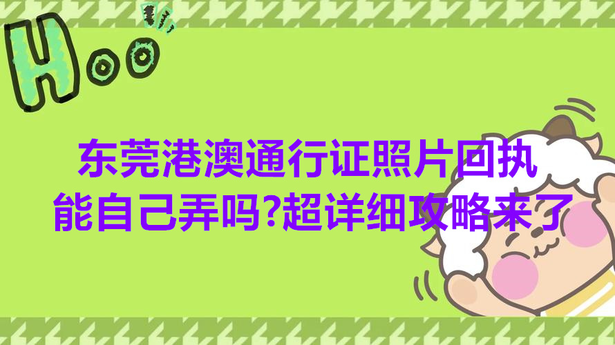 东莞港澳通行证照片回执能自己弄吗？超详细攻略来了