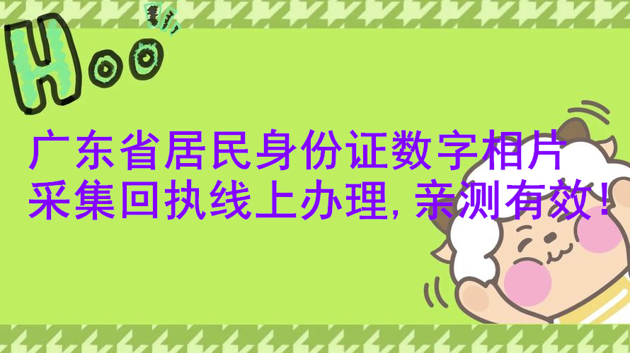 广东省居民身份证数字相片采集回执线上办理，亲测有效！